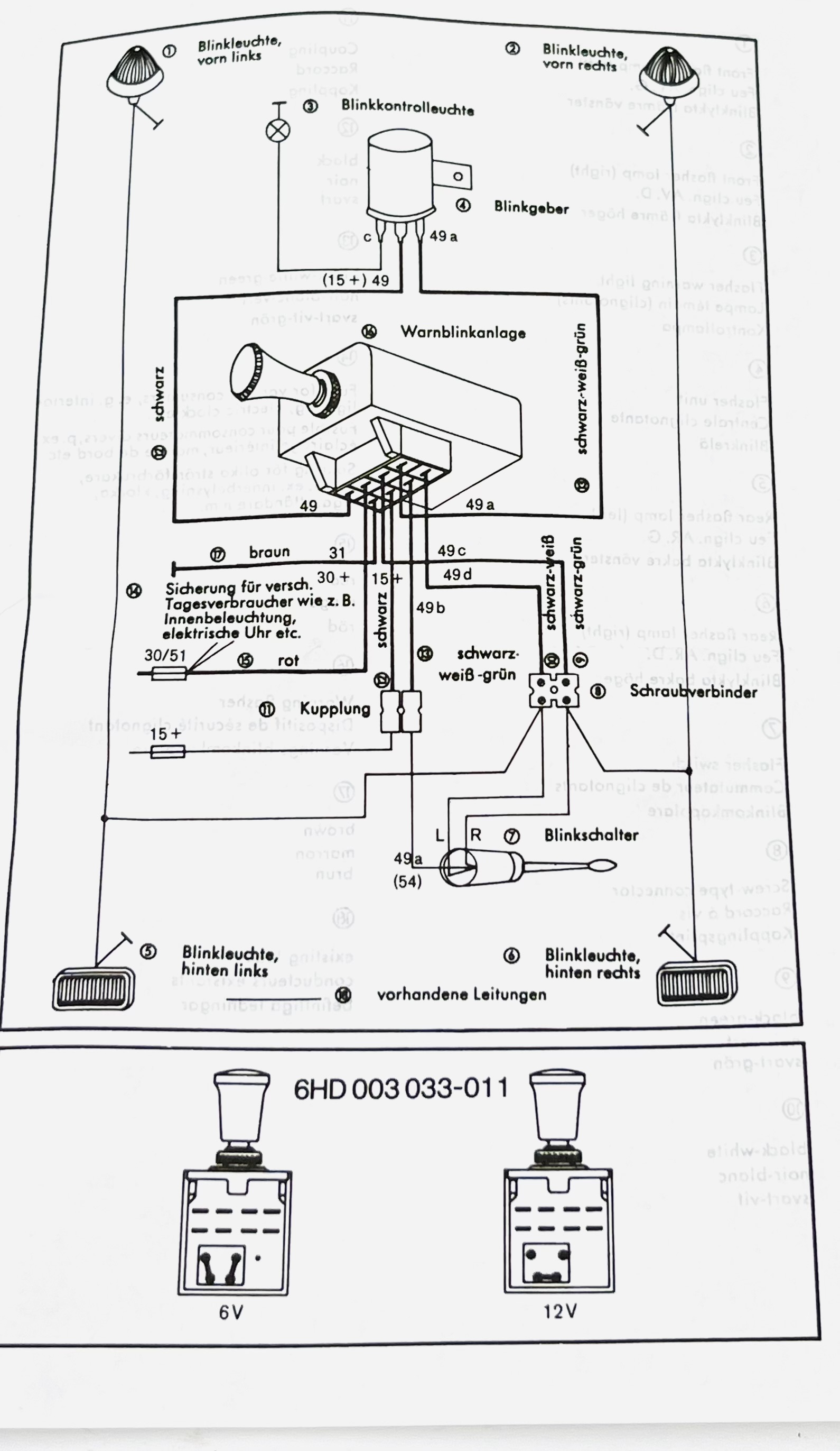 Hella Warnblinklicht-Schalter - 6HD001560-051 - 24V MG24 