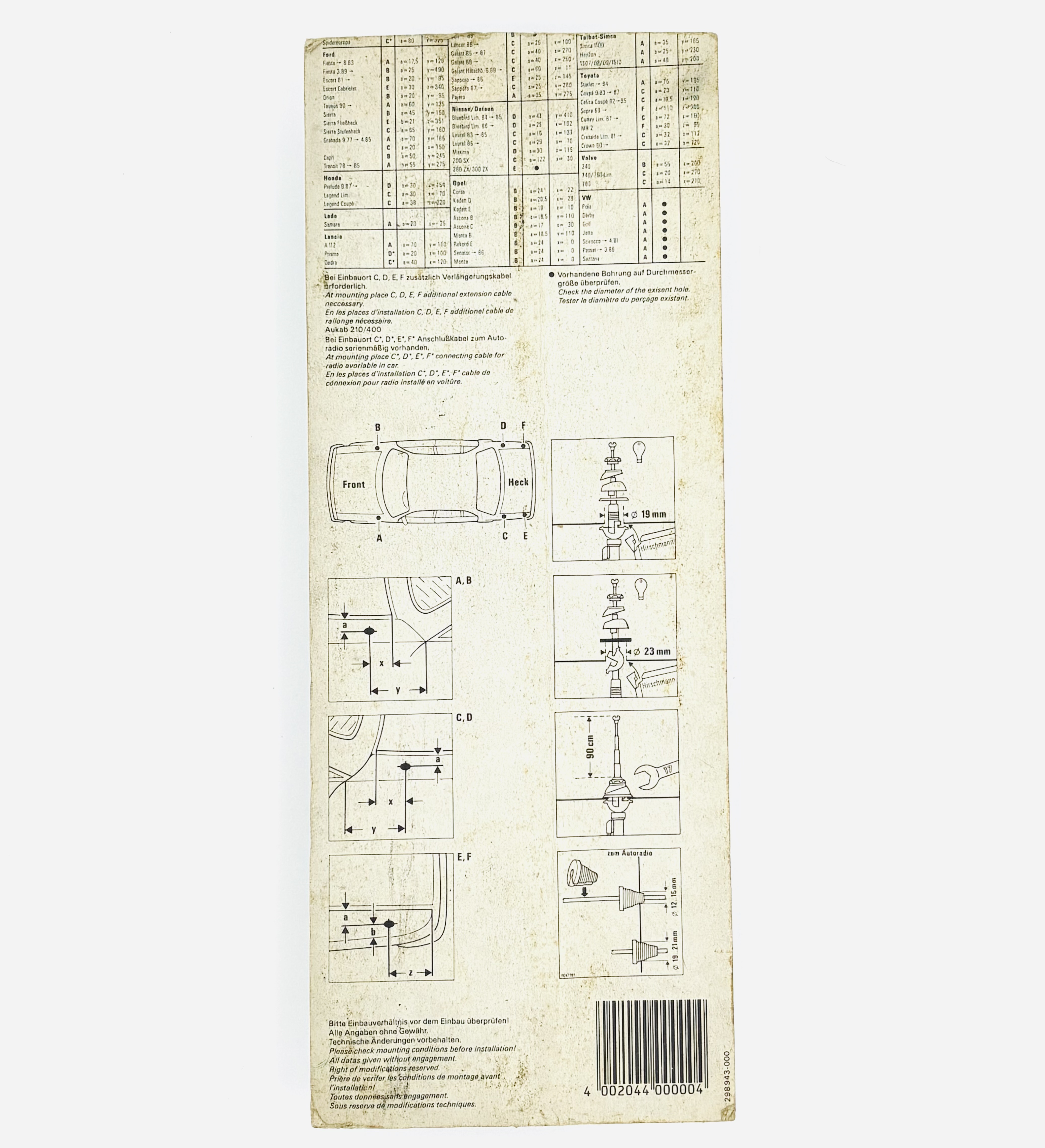 Hirschmann Teleskopantenne Auta 2670A