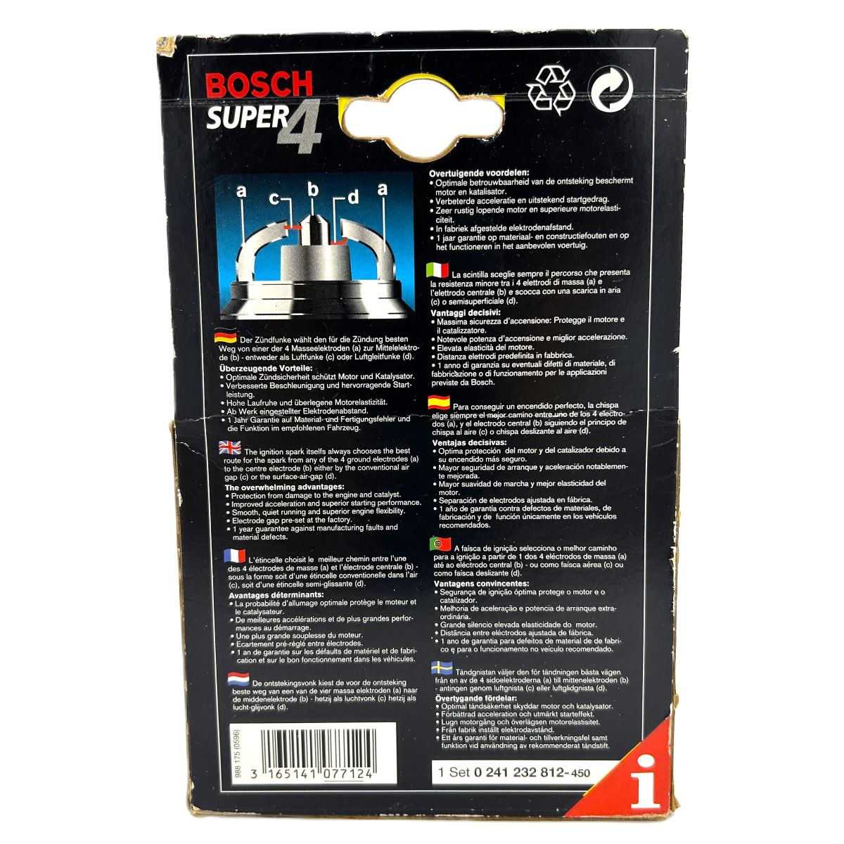 Bosch Super 4 Zündkerzen-Set 4 0241232812 W78X