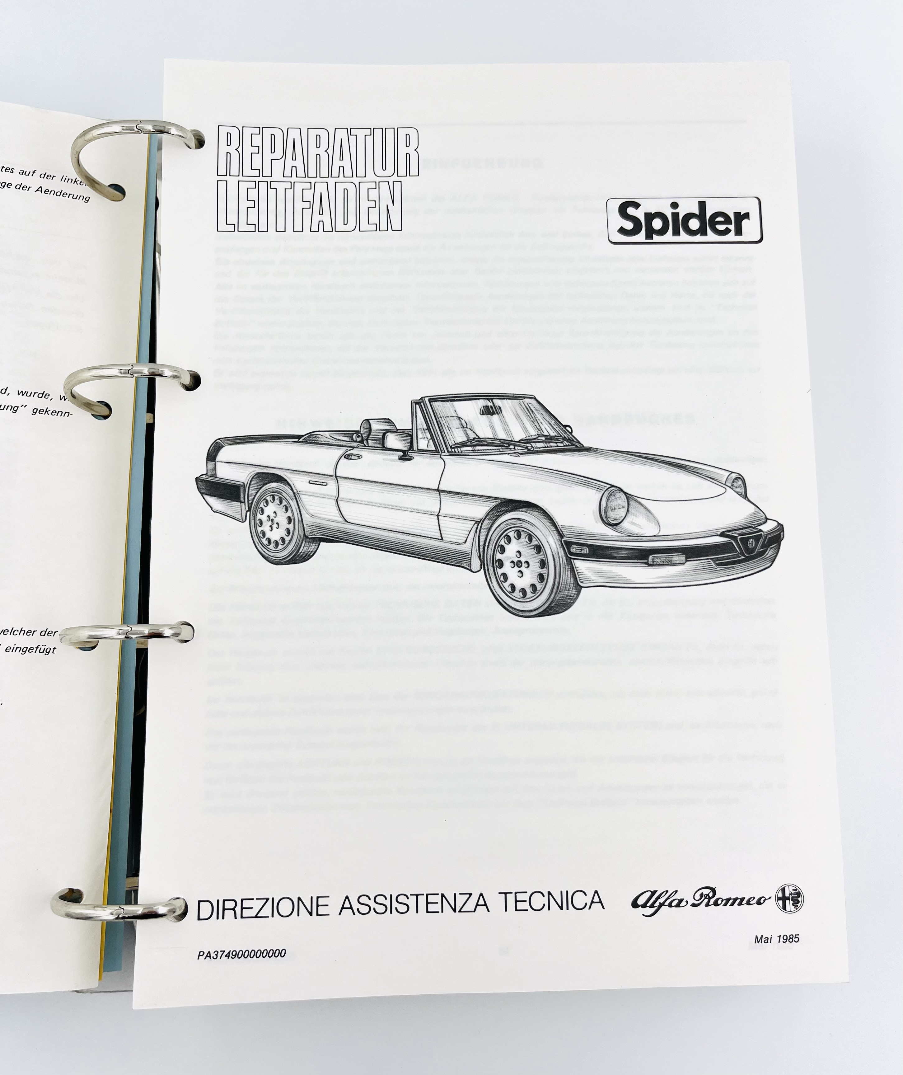 Alfa Romeo Spider Reparatur Leitfaden 