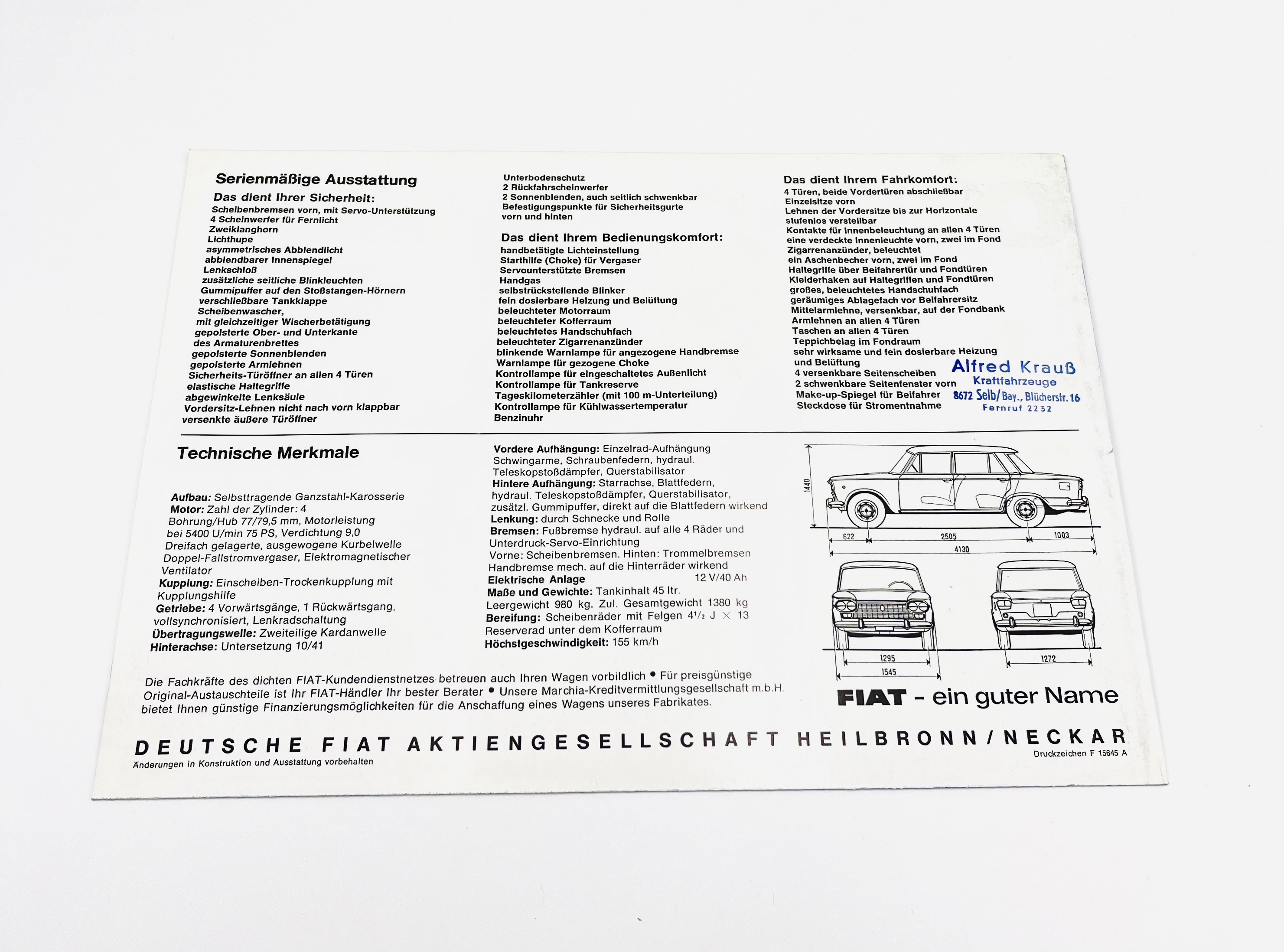 Fiat 1500C Prospekt 