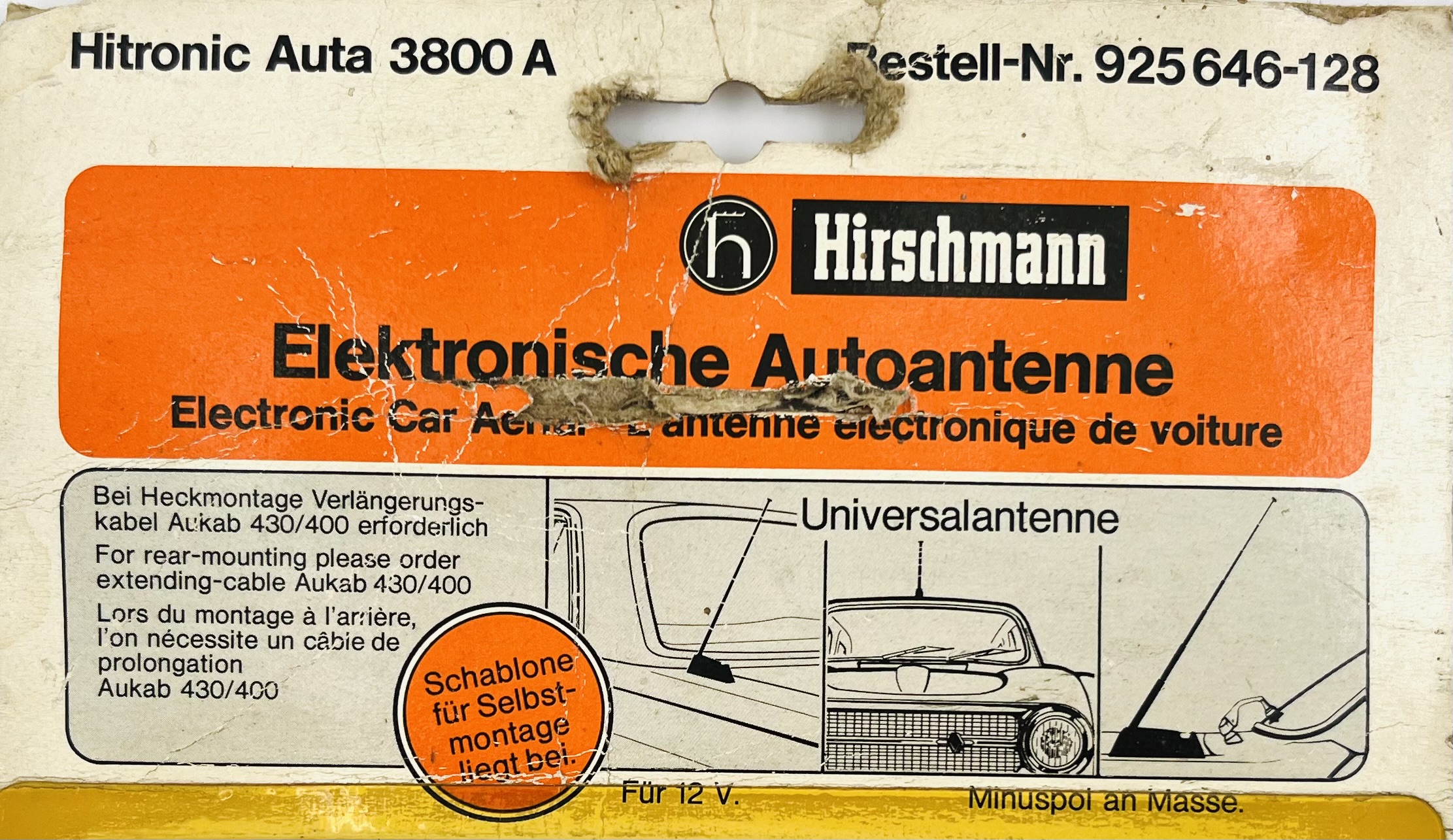 Hirschmann elektronische Autoantenne - Hitronic Auta 3800 A - 925646-128 