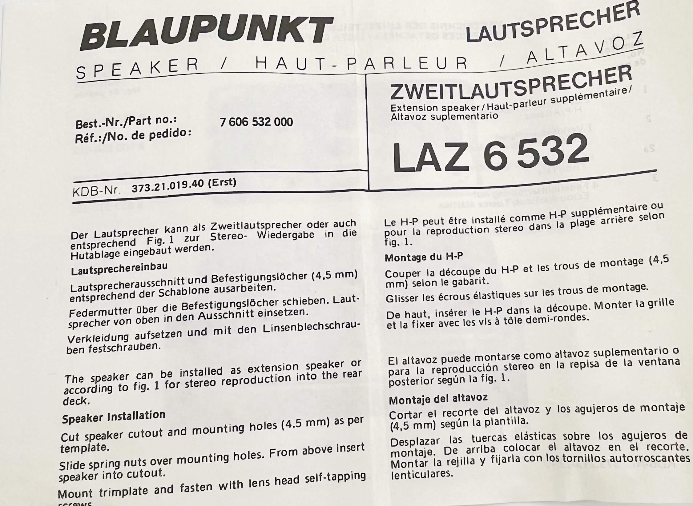 Blaupunkt Lautsprecher LAZ6532 - 7606532000
