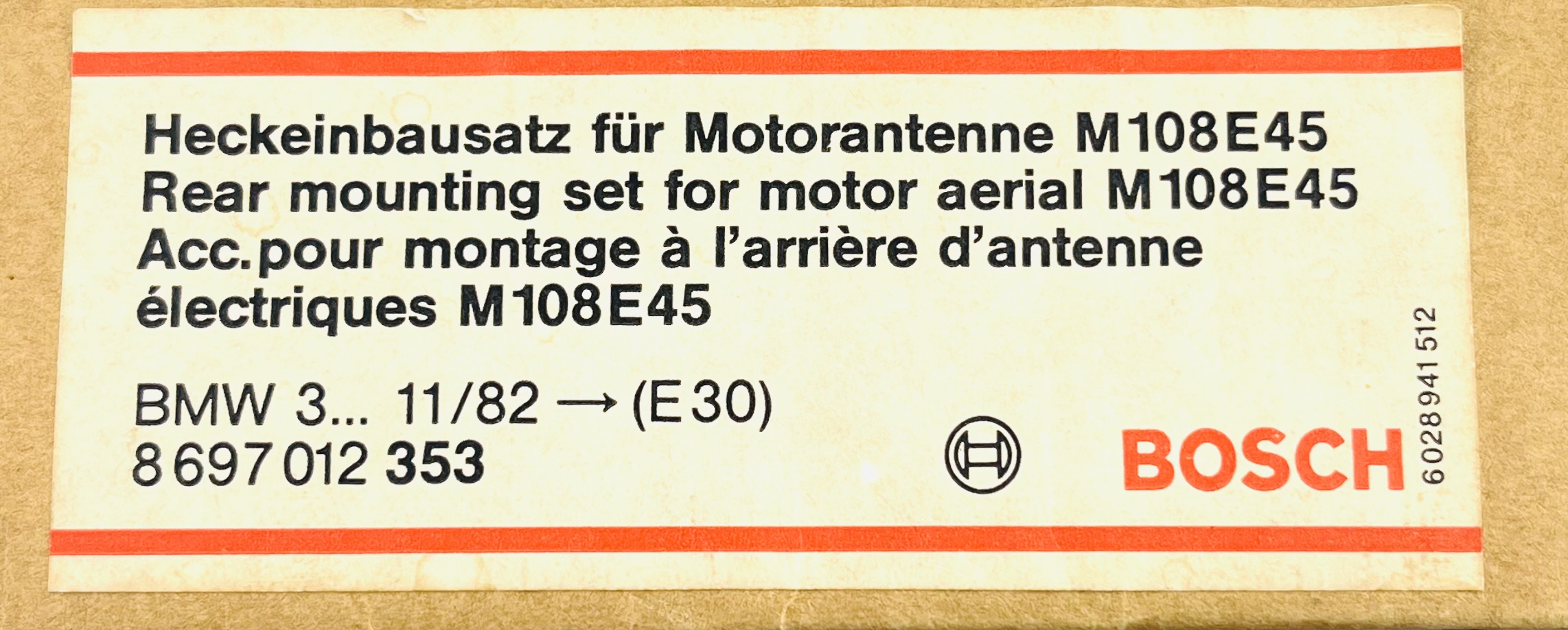 Bosch Heckeinbausatz für Motorantenne M108 E45 - 8697012353