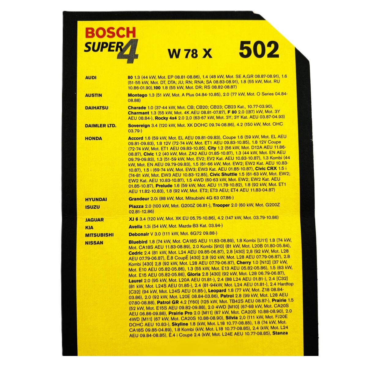 Bosch Super 4 Zündkerzen-Set 4 0241232812 W78X