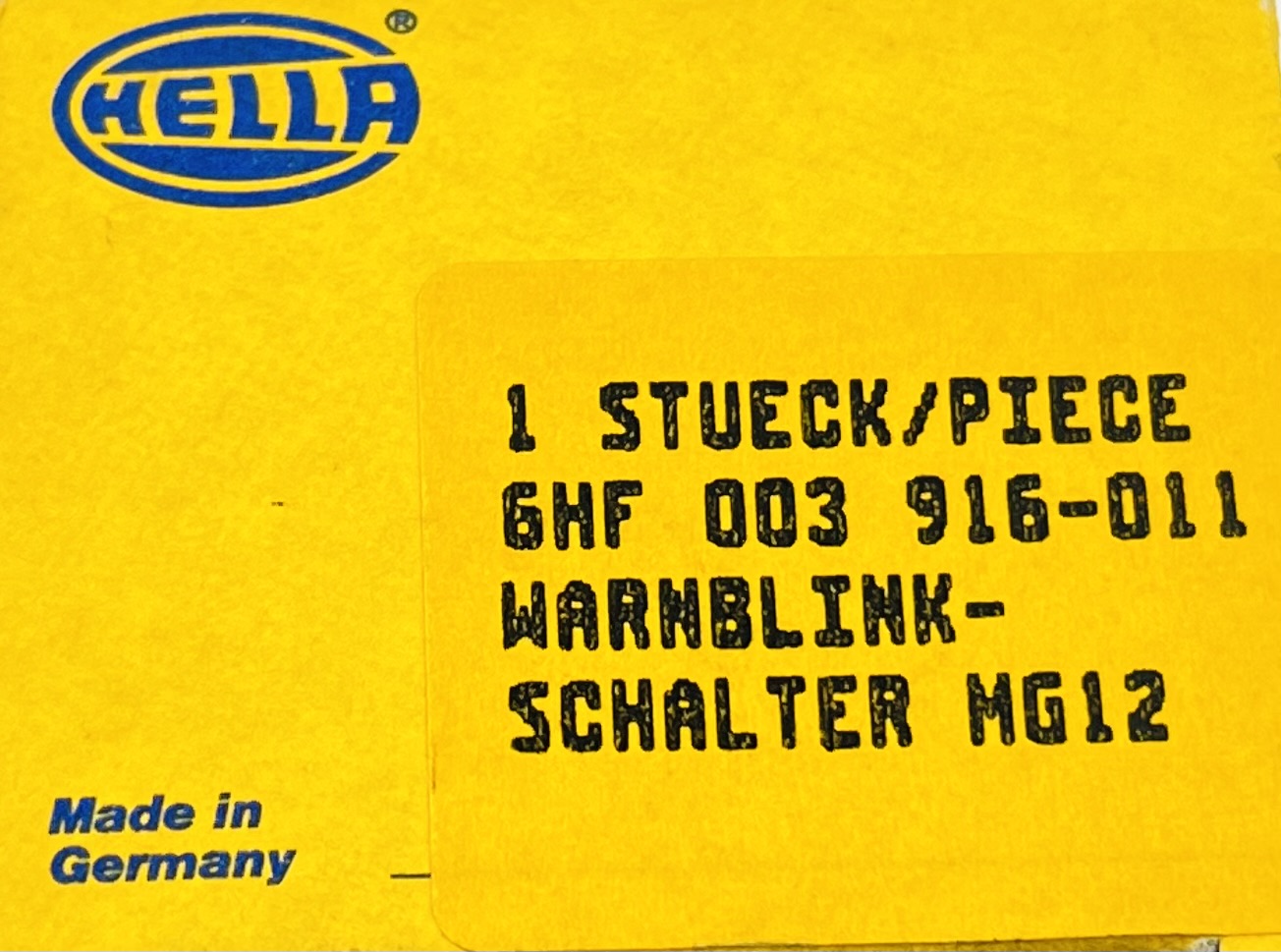Hella Warnblinkschalter - 6HF003916-011 - MG12 